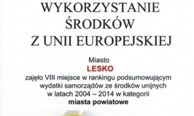 Lesko wysoko w rankingu miast wykorzystujących unijne dotacje. Zaklinanie rzeczywistości?