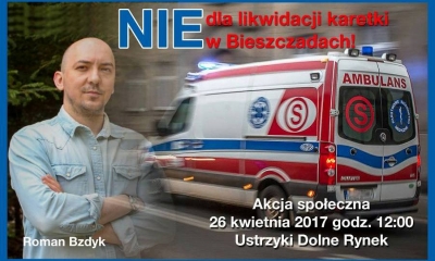Nie dla likwidacji karetki w Bieszczadach! Protest w Ustrzykach Dolnych