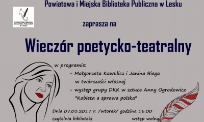 Wiecz&oacute;r poetycko-teatralny. Zaproszenie