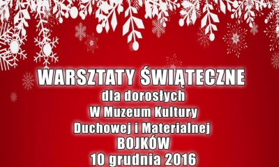 Warsztaty Świąteczne dla dorosłych. Zaproszenie